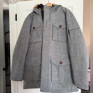 Men's Gray Hooded Jacket